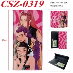 K-Pop Demon Hunters Anime peripheral long three fold wallet 19x10x2cm
