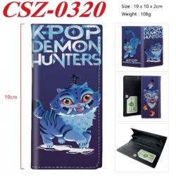 K-Pop Demon Hunters Anime peripheral long three fold wallet 19x10x2cm