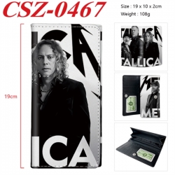 Metallica Anime peripheral long three fold wallet 19x10x2cm