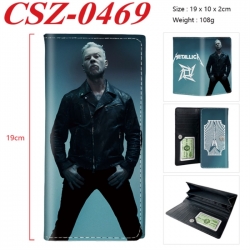 Metallica Anime peripheral long three fold wallet 19x10x2cm