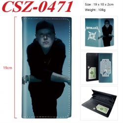 Metallica Anime peripheral long three fold wallet 19x10x2cm