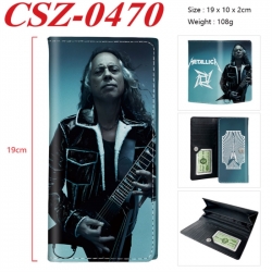 Metallica Anime peripheral long three fold wallet 19x10x2cm