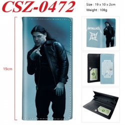 Metallica Anime peripheral long three fold wallet 19x10x2cm