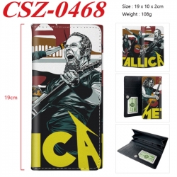 Metallica Anime peripheral long three fold wallet 19x10x2cm