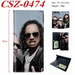 Metallica Anime peripheral long three fold wallet 19x10x2cm