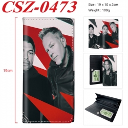 Metallica Anime peripheral long three fold wallet 19x10x2cm