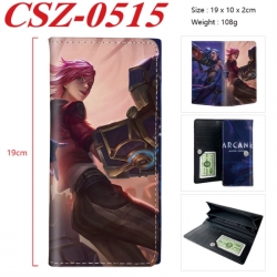 Arcane：League of Legends Anime peripheral long three fold wallet 19x10x2cm