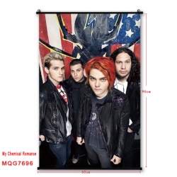 My Chemical Romance Anime black Plastic rod Cloth painting Satin cloth Wall Scroll 60X90CM 
