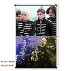 My Chemical Romance Anime black Plastic rod Cloth painting Satin cloth Wall Scroll 60X90CM 