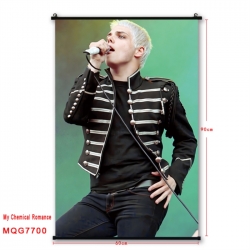 My Chemical Romance Anime black Plastic rod Cloth painting Satin cloth Wall Scroll 60X90CM 
