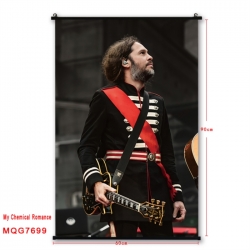 My Chemical Romance Anime black Plastic rod Cloth painting Satin cloth Wall Scroll 60X90CM 