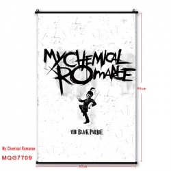 My Chemical Romance Anime black Plastic rod Cloth painting Satin cloth Wall Scroll 60X90CM 