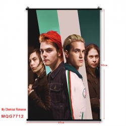 My Chemical Romance Anime black Plastic rod Cloth painting Satin cloth Wall Scroll 60X90CM 