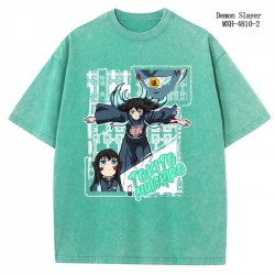 Demon Slayer Kimets Anime peripheral pure cotton washed and worn T-shirt from S to 2XL