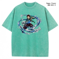 Demon Slayer Kimets Anime peripheral pure cotton washed and worn T-shirt from S to 2XL