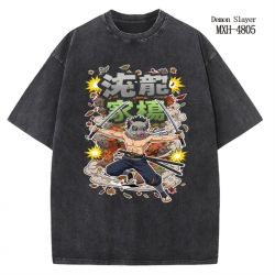 Demon Slayer Kimets Anime peripheral pure cotton washed and worn T-shirt from S to 2XL
