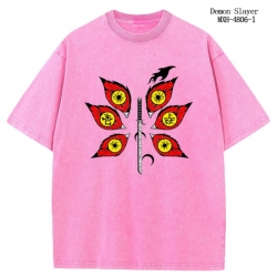 Demon Slayer Kimets Anime peripheral pure cotton washed and worn T-shirt from S to 2XL