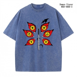 Demon Slayer Kimets Anime peripheral pure cotton washed and worn T-shirt from S to 2XL