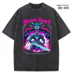 Demon Slayer Kimets Anime peripheral pure cotton washed and worn T-shirt from S to 2XL