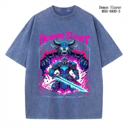 Demon Slayer Kimets Anime peripheral pure cotton washed and worn T-shirt from S to 2XL