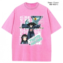 Demon Slayer Kimets Anime peripheral pure cotton washed and worn T-shirt from S to 2XL