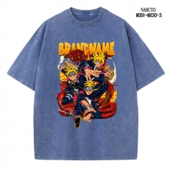 Naruto Anime peripheral pure cotton washed and worn T-shirt from S to 2XL
