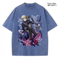 Bungo Stray Dogs Anime peripheral pure cotton washed and worn T-shirt from S to 2XL
