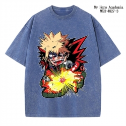 My Hero Academia Anime peripheral pure cotton washed and worn T-shirt from S to 2XL