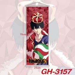 Haikyuu!! Plastic Rod Cloth Small Hanging Canvas Painting Wall Scroll 25x70cm price for 5 pcs