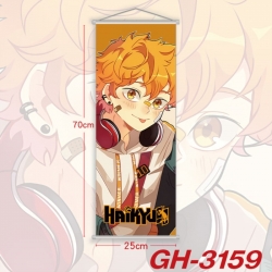 Haikyuu!! Plastic Rod Cloth Small Hanging Canvas Painting Wall Scroll 25x70cm price for 5 pcs