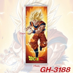 DRAGON BALL Plastic Rod Cloth Small Hanging Canvas Painting Wall Scroll 25x70cm price for 5 pcs