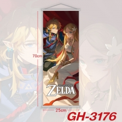 The Legend of Zelda Plastic Rod Cloth Small Hanging Canvas Painting Wall Scroll 25x70cm price for 5 pcs