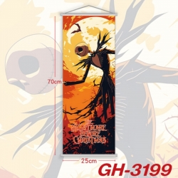 The Nightmare Before Christmas Plastic Rod Cloth Small Hanging Canvas Painting Wall Scroll 25x70cm price for 5 pcs
