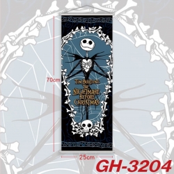 The Nightmare Before Christmas Plastic Rod Cloth Small Hanging Canvas Painting Wall Scroll 25x70cm price for 5 pcs