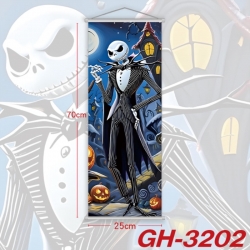 The Nightmare Before Christmas Plastic Rod Cloth Small Hanging Canvas Painting Wall Scroll 25x70cm price for 5 pcs