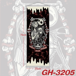 The Nightmare Before Christmas Plastic Rod Cloth Small Hanging Canvas Painting Wall Scroll 25x70cm price for 5 pcs