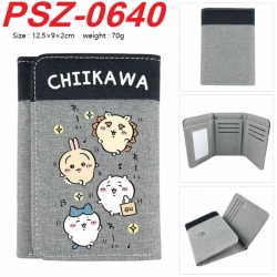 Chiikawa Anime color blocked three fold concealed wallet 12.5X9X2CM 70G