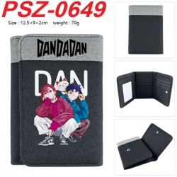 DANDADAN Anime color blocked three fold concealed wallet 12.5X9X2CM 70G