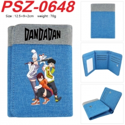DANDADAN Anime color blocked three fold concealed wallet 12.5X9X2CM 70G