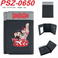 DANDADAN Anime color blocked three fold concealed wallet 12.5X9X2CM 70G