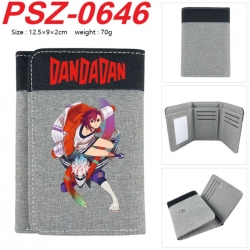 DANDADAN Anime color blocked three fold concealed wallet 12.5X9X2CM 70G