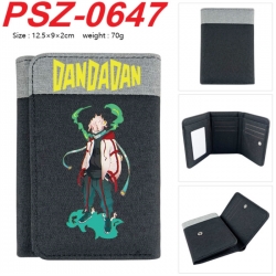 DANDADAN Anime color blocked three fold concealed wallet 12.5X9X2CM 70G