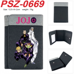 JoJos Bizarre Adventure Anime color blocked three fold concealed wallet 12.5X9X2CM 70G