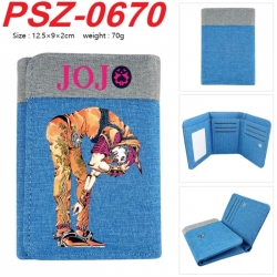 JoJos Bizarre Adventure Anime color blocked three fold concealed wallet 12.5X9X2CM 70G