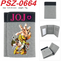 JoJos Bizarre Adventure Anime color blocked three fold concealed wallet 12.5X9X2CM 70G