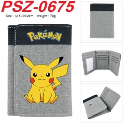 Pokemon Anime color blocked three fold concealed wallet 12.5X9X2CM 70G