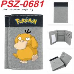 Pokemon Anime color blocked three fold concealed wallet 12.5X9X2CM 70G