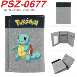 Pokemon Anime color blocked three fold concealed wallet 12.5X9X2CM 70G