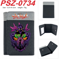 EVA Anime color blocked three fold concealed wallet 12.5X9X2CM 70G