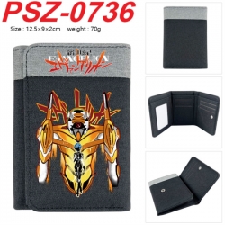 EVA Anime color blocked three fold concealed wallet 12.5X9X2CM 70G